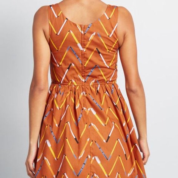 Modcloth Pen prin tA-line  dress - Picture 2 of 8